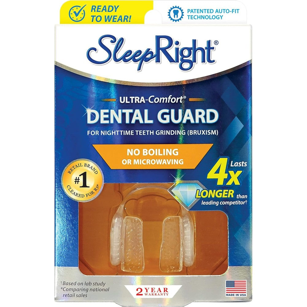 SleepRight Ultra-Comfort Dental Guard – Premium Night Guard for Teeth Grinding & Clenching – Soft, No Boil Mouth Guard, Non-Toxic, BPA-Free for Adults