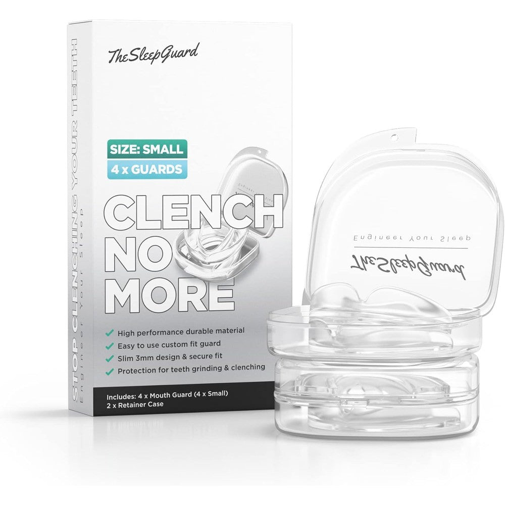 TheSleepGuard Mouth Guard for Clenching Teeth at Night [Pack of 4, Small Size - Women] – Custom Night Guards for Teeth Grinding – Nighttime Protection During Sleep for Adults