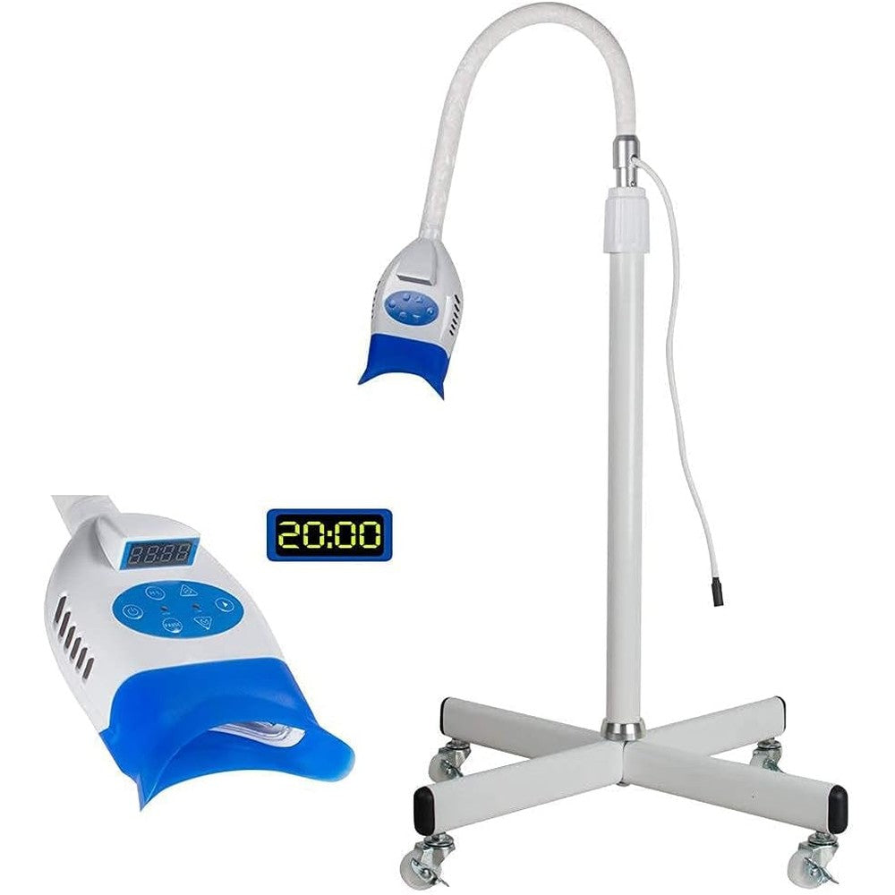 Mobile Teeth Whitening Lamp 36W Floor Stand Instrument Dental Cold LED Light Lamp Teeth Whitening Machine for Oral Care Bleaching Accelerator System with 10pcs LED Blue Light (US SHIPPING)