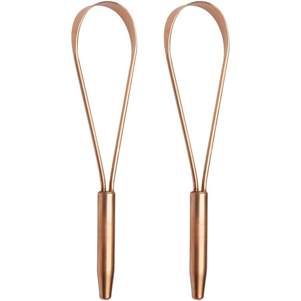 SoulGenie HealthAndYoga qLoop Copper Tongue Cleaner set of two front view.