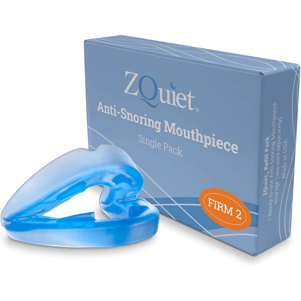 ZQuiet Firm Size Number 2 anti-snoring mouthpiece front view for sleep apnea relief.