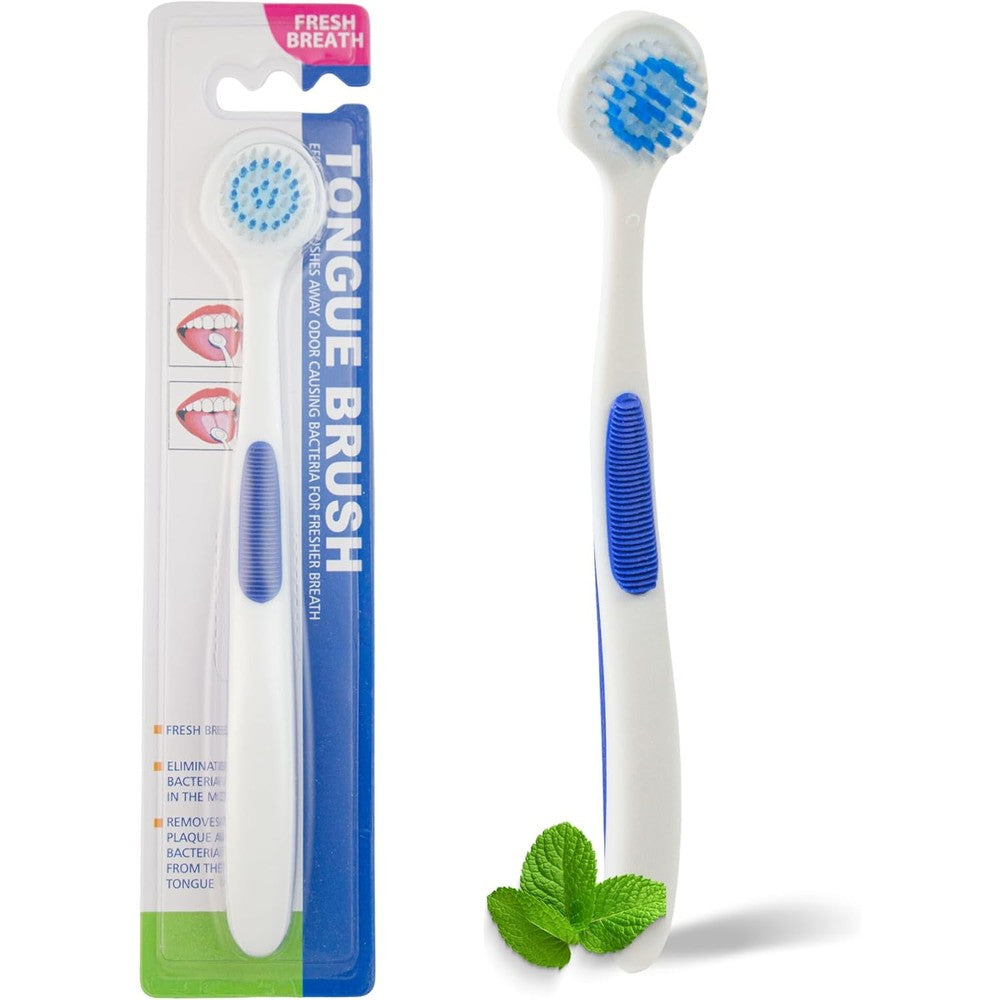 Genco Dental tongue scraper front view for bad breath treatment.