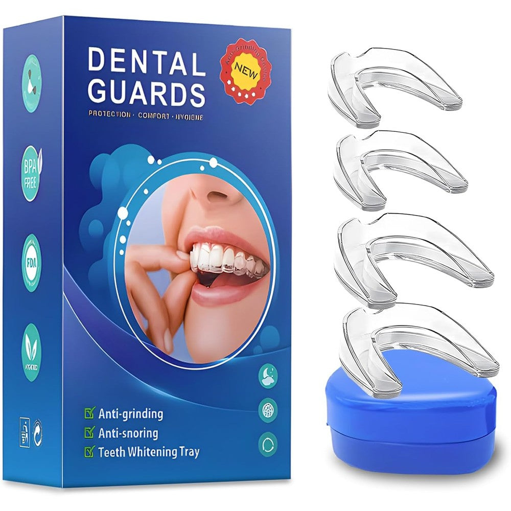 Mouth Guard for Grinding Teeth at Night, Mouthguards for Grinding of Teeth, Night Guards for Teeth Grinding, Reusable Mouth Guard for Sleeping, Bite Guard(2 Sizes, 4 Pcs)