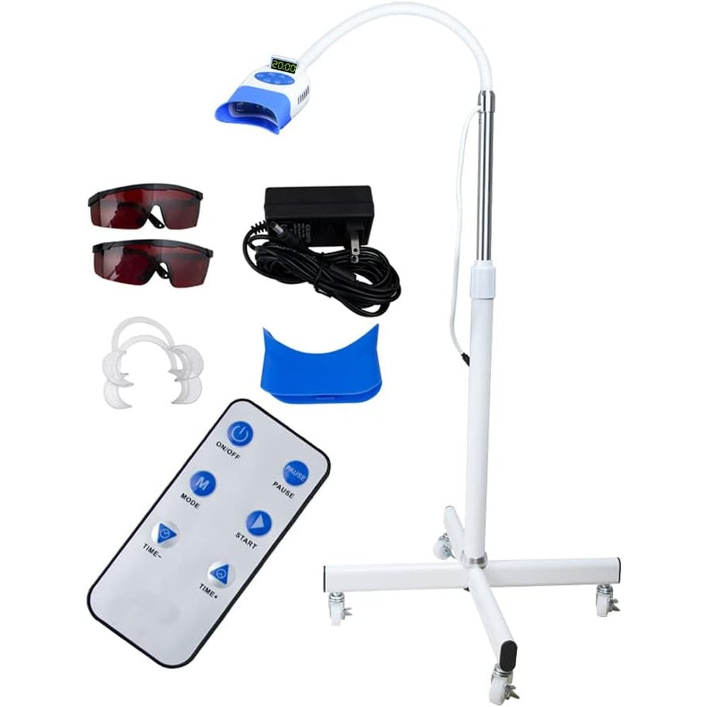 Fencia Teeth Whitening Machine, Professional LED Teeth Whitening Light, Mobile 36W Dental Teeth Whitening Bleaching Lamp, Cold Light Tooth Whitener with Remote Control, Floor Stand Type