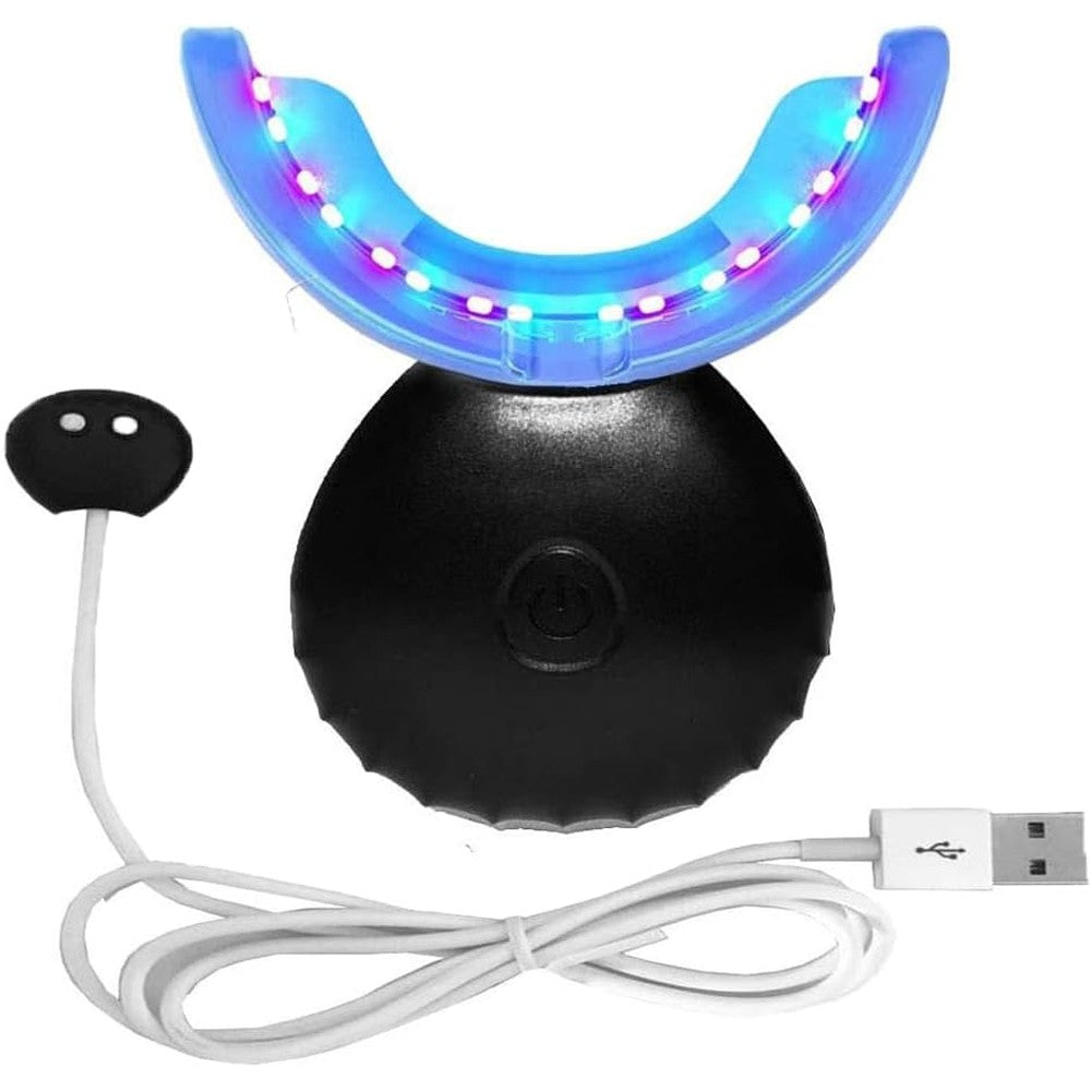 Teeth whitening Kit, USB Port, 32 Powerful LED Acceleration Lights for Quick whitening and Stain Removal (Black)