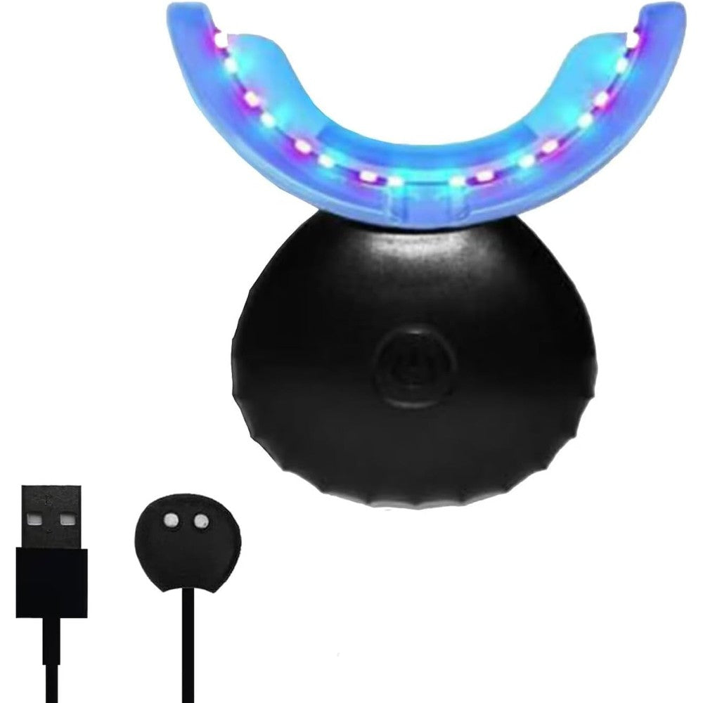Teeth Whitening Light, 32 LED Red & Blue Light Intelligent Teeth Whitening System, LED Blue Lights Accelerator with USB for Stain Removal at Home (Black)……