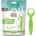 GuruNanda dual function tongue scraper and aligner removal tool front view pack of forty