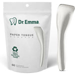 Dr. Emma Paper Tongue Scraper front view premium oral hygiene tool.