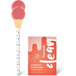 SuperMouth Double Scoop Kids Tongue Scraper front view showing the ice cream cone handle design.