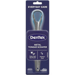 DenTek Metal Tongue Scraper front view premium stainless steel oral hygiene tool