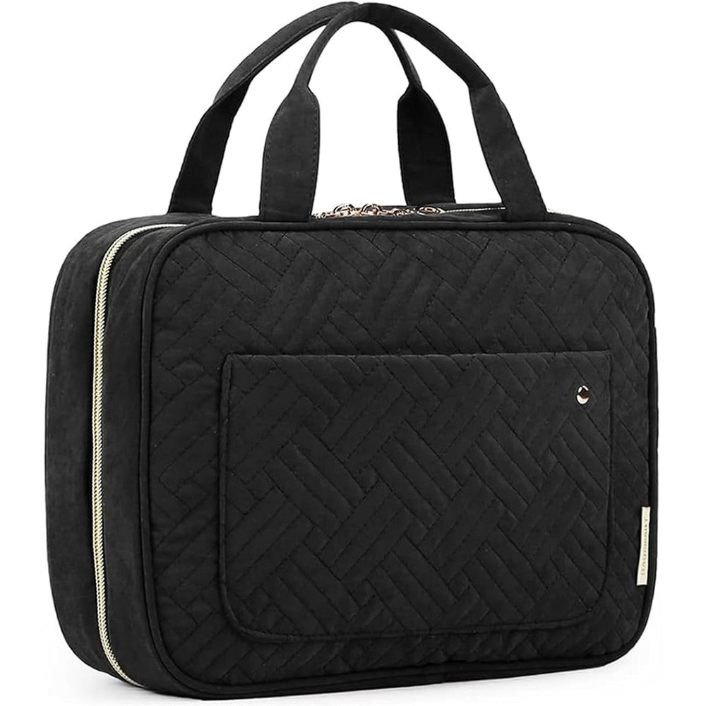 Bagsmart toiletry bag black medium hanging travel organizer front view