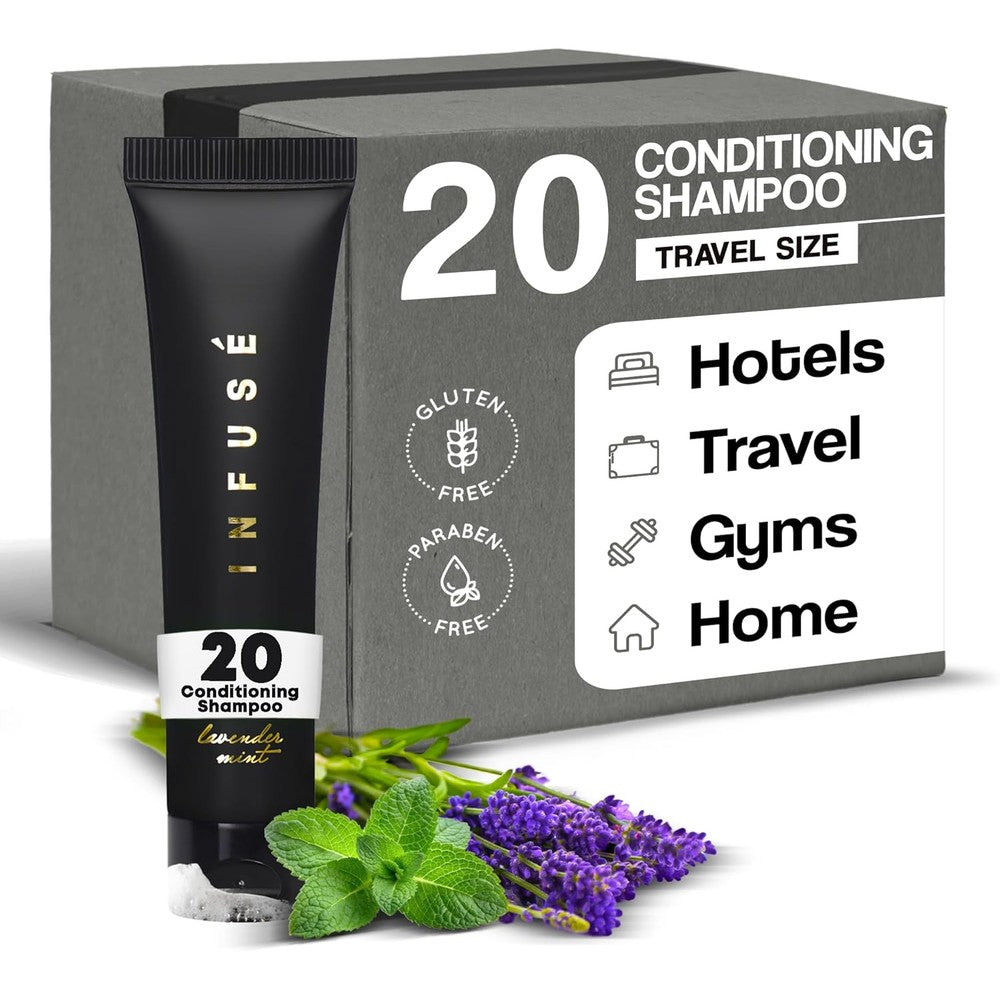 Infuse Black conditioning shampoo travel size front view
