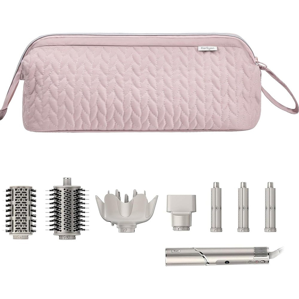 KarSyon pink travel carrying case for Dyson Airwrap and Shark FlexStyle