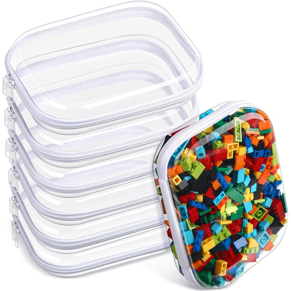 Sanwuta 6 Pcs Clear Hard Zipper Case front view set