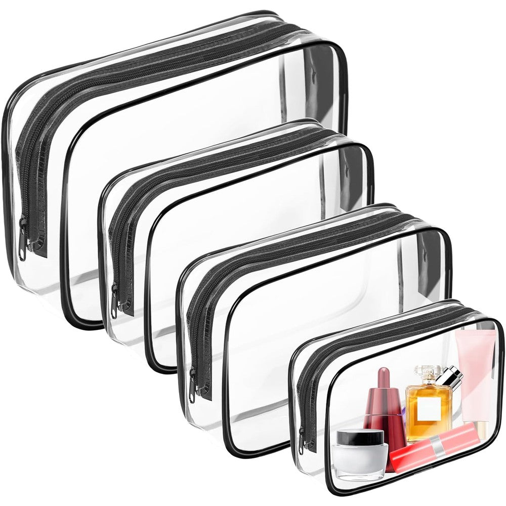 Auruza clear makeup bag set front view for travel organization