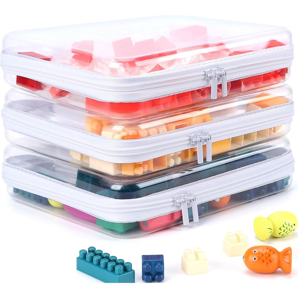 Yopcdj 3 Pack Clear Hard Shell Zipper Case front view