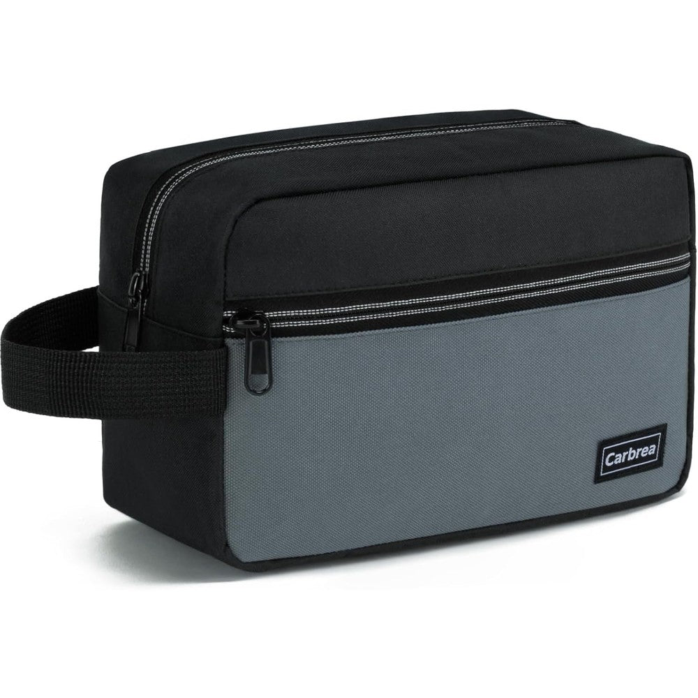 Carbrea Travel Toiletry Bag Small Minimalist Travel Pouch For Toiletries Cosmetics And Accessories Black 8.9 X 3.7 X 5.9 Inches - Image 1