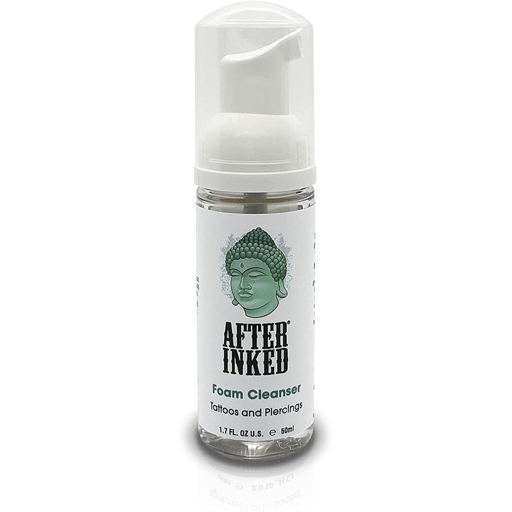 After Inked Tattoo and Piercing Aftercare Foam Cleanser front view of the 1.7 ounce bottle