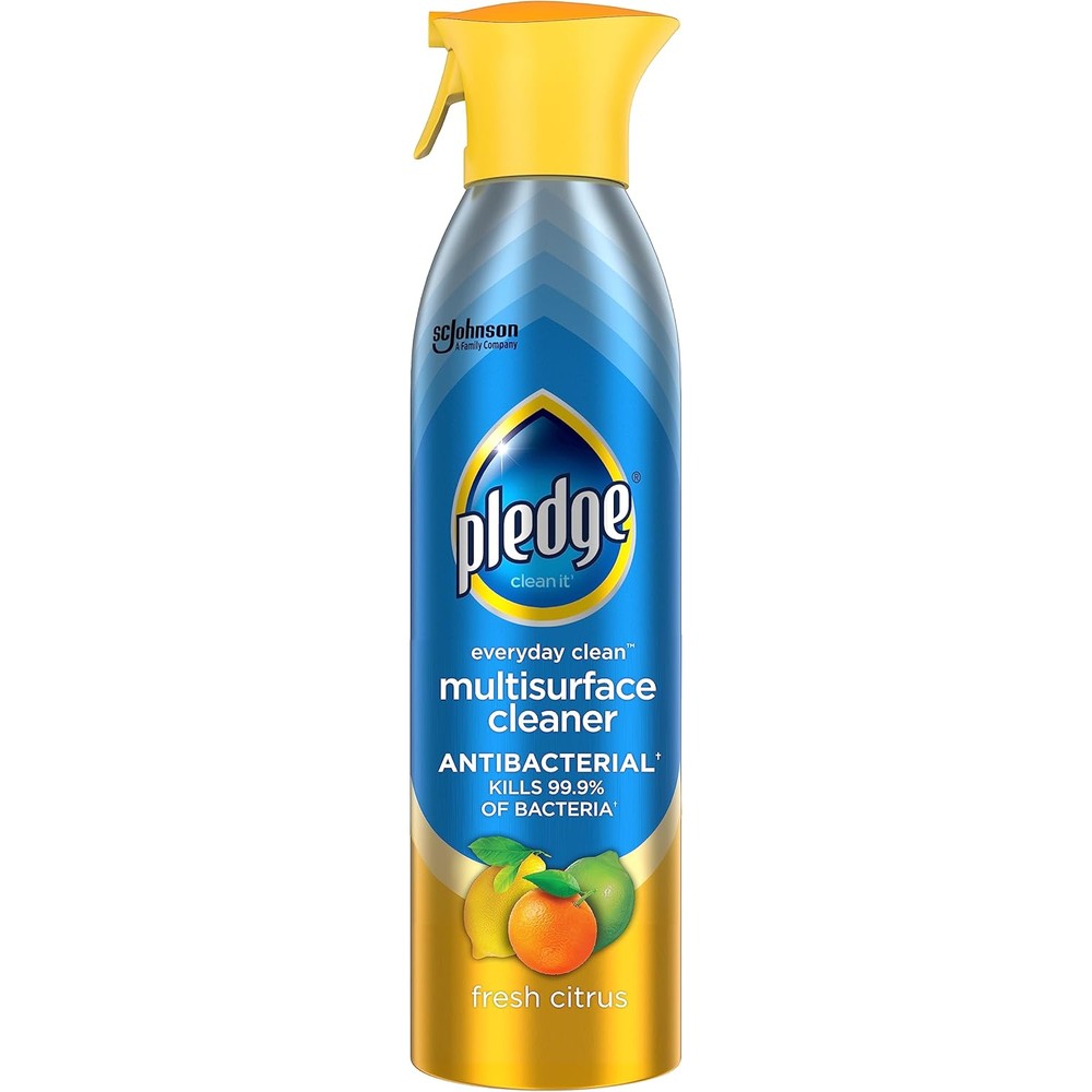 Johnson Pledge Antibacterial Multisurface Cleaner Spray 9.7 Ounce front view for home sanitization.