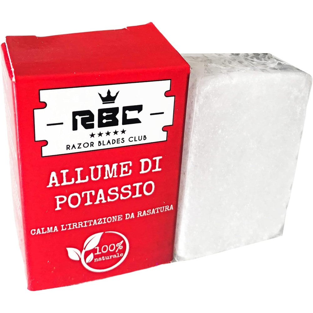 Razor Blades Club Alum Rectangular Block front view in traditional red box package