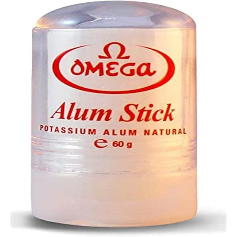 Omega Potassium Alum Stick 60g front view premium Italian after shave treatment for razor cuts