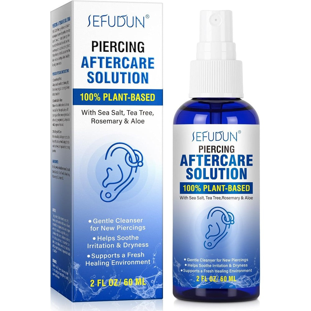 Nifeishi piercing aftercare spray front view of the two fluid ounce bottle