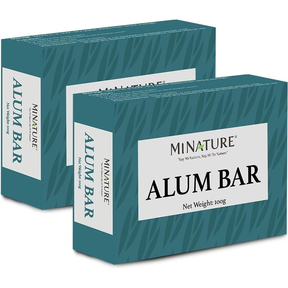 Mi Nature Pure Alum Bar front view packaging of two pack phitkari block