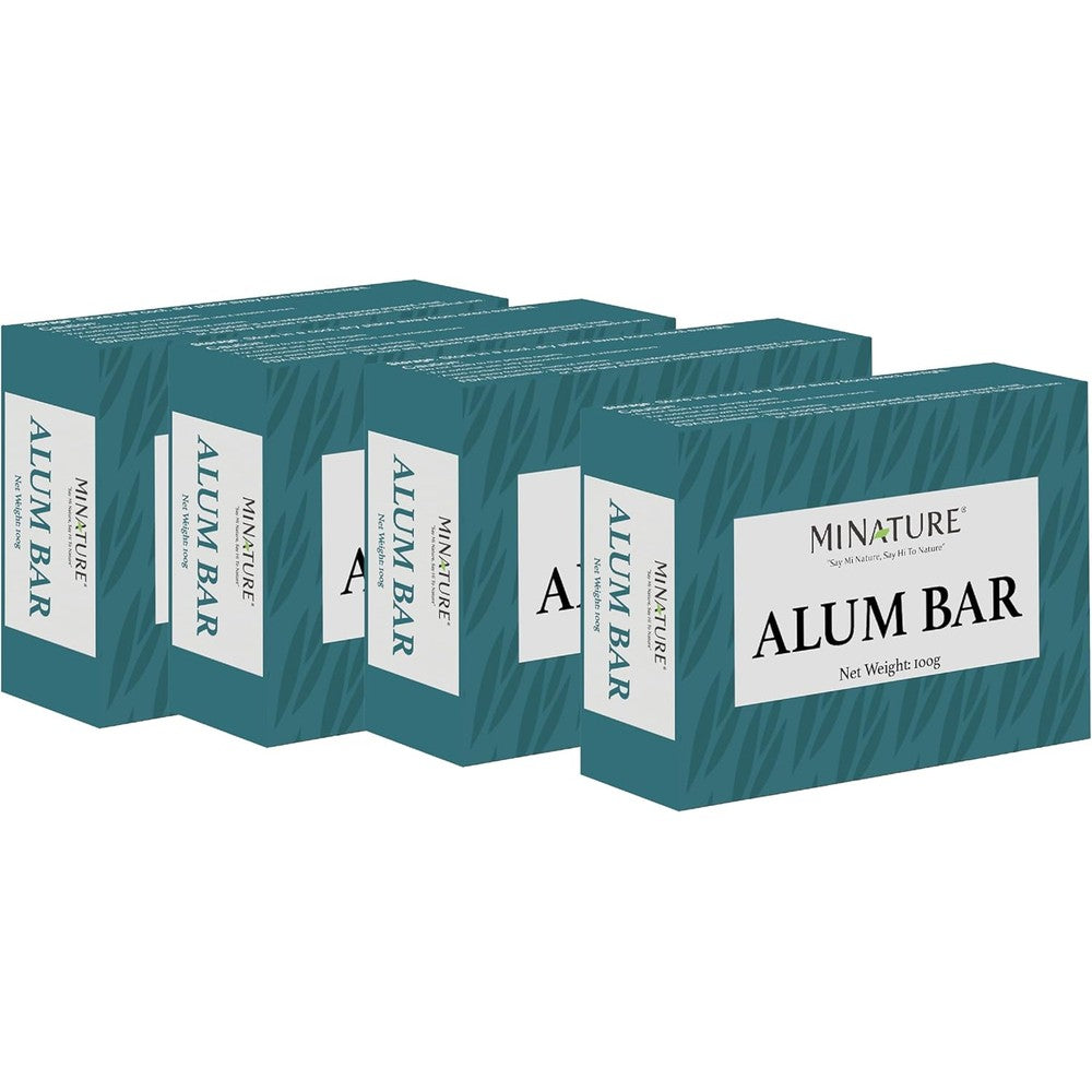 Mi Nature Pure Alum Bar Pack of 4 front view showing natural mineral phitkari blocks