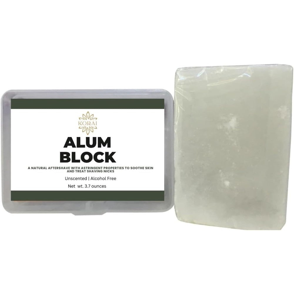 Osma Alum Block in clear plastic case front view authentic aftershave solution