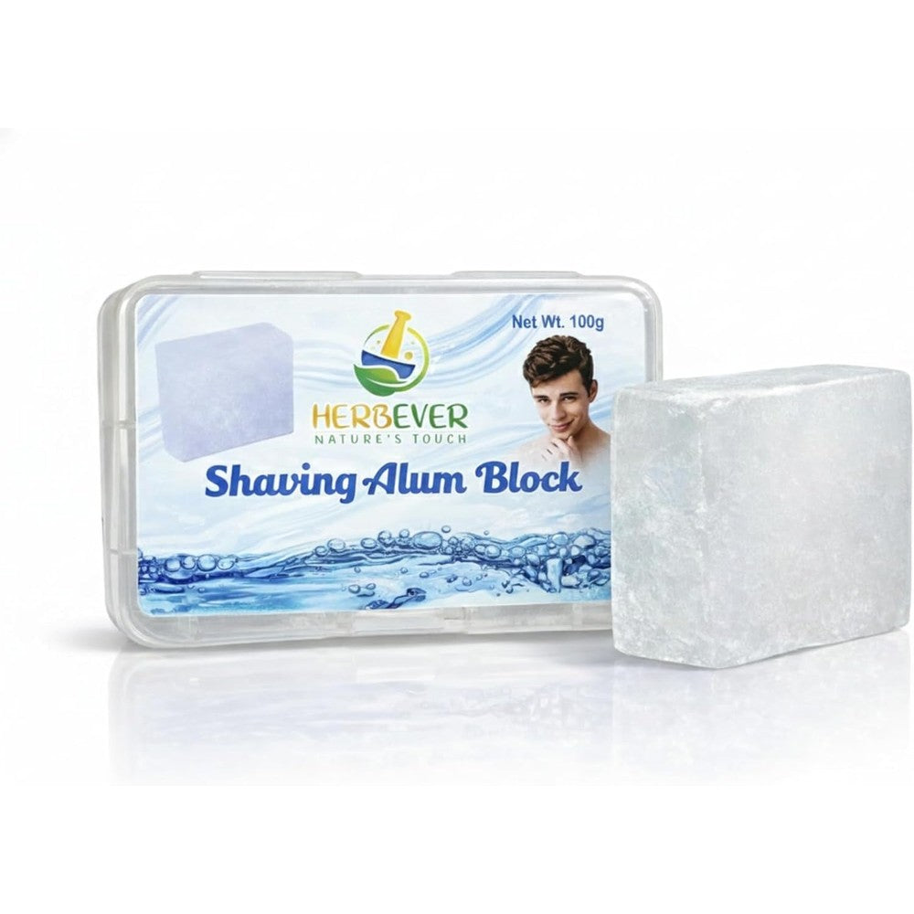 Herbever Aftershave Alum Block in travel case