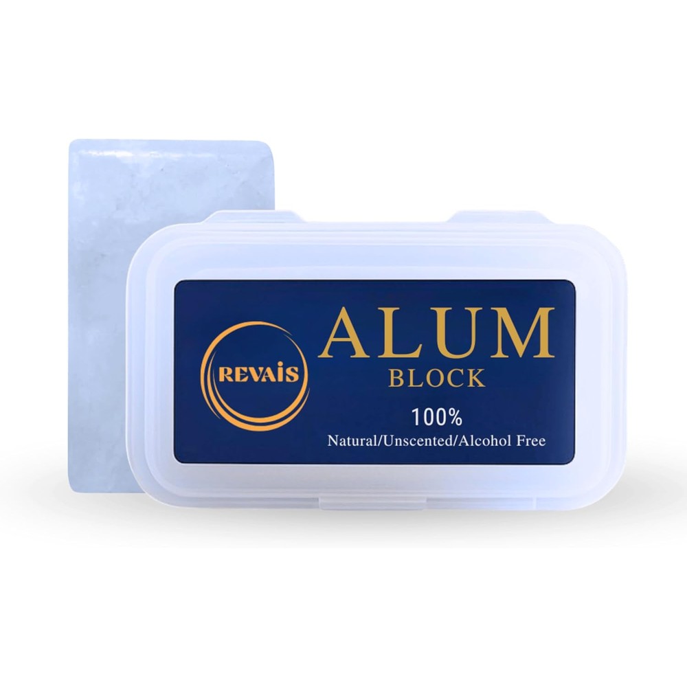 Revais Natural Alum Block 100g front view packaging
