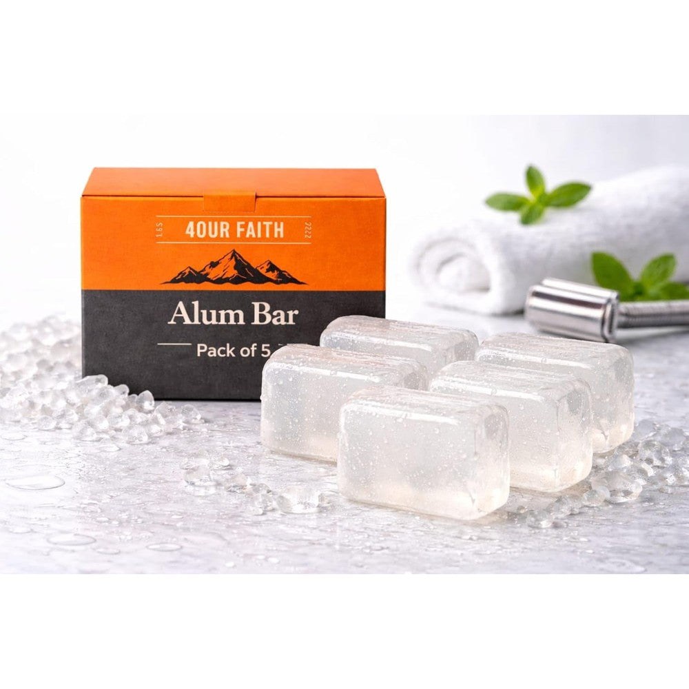 Mi Nature Alum Bar pack of five showing individual natural potassium alum stones for skincare.