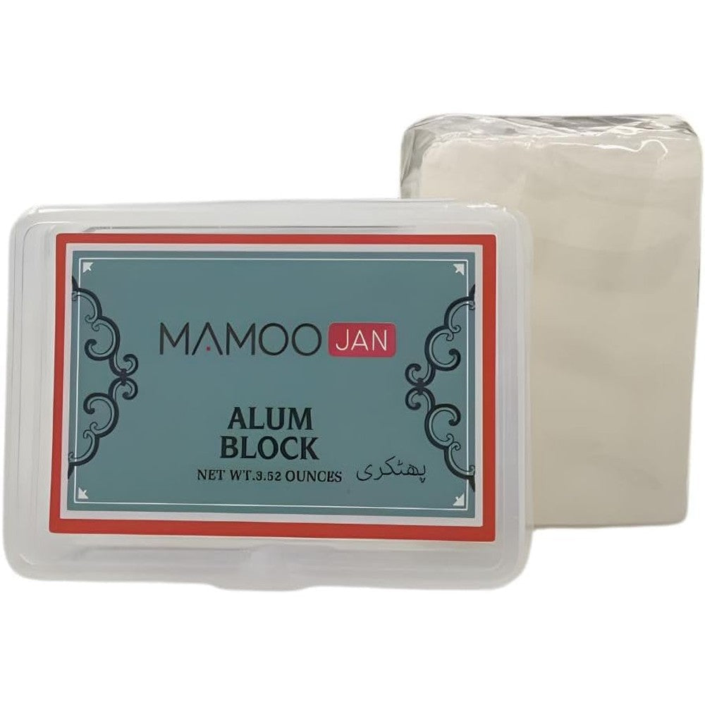 MamooJan Alum Block for shaving with storage case front view