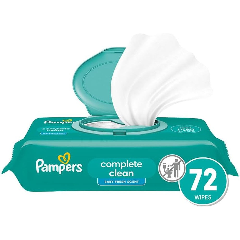 Pampers Complete Clean baby wipes fresh scented for gentle head to toe cleaning