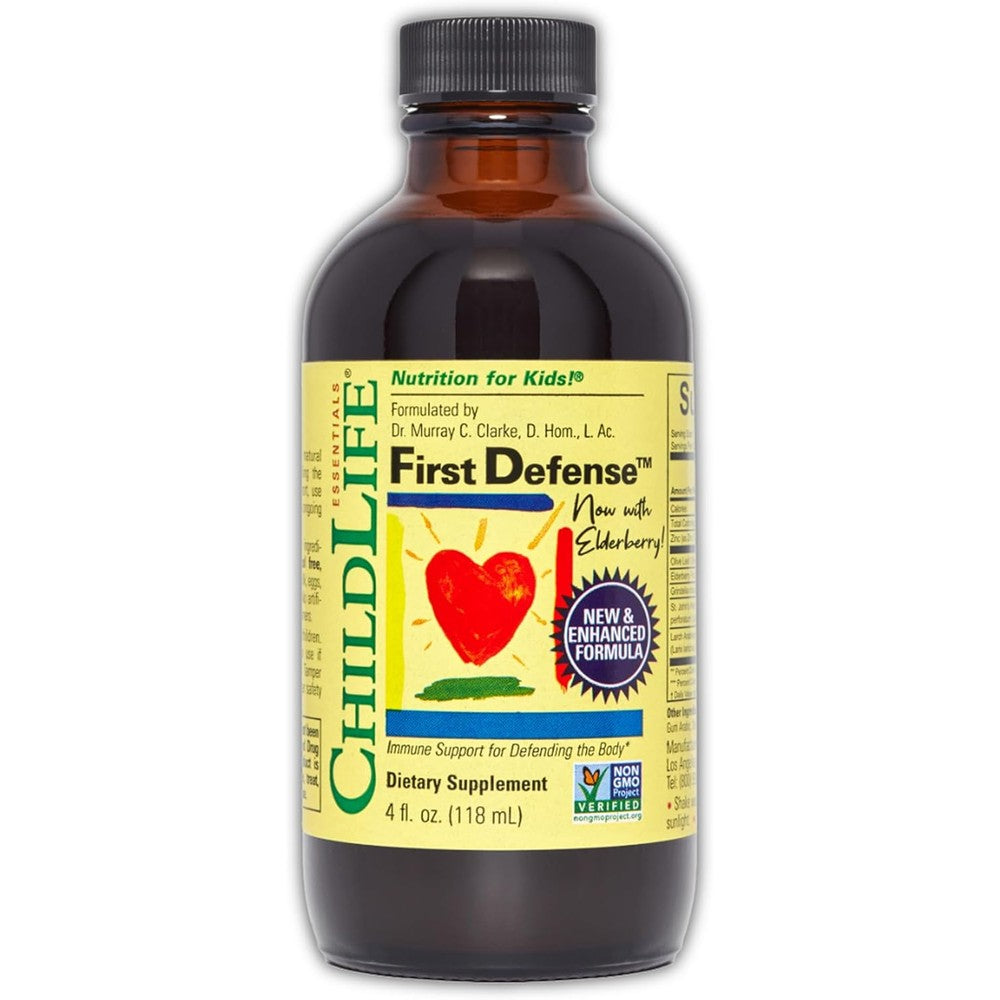 ChildLife Essentials First Defense front view showing kids immune support packaging.