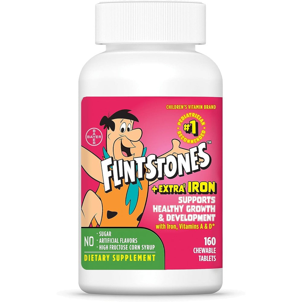 Flintstones Vitamins Kids Multivitamin with Extra Iron 160 count bottle front view