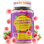 Nextdia teen multivitamin filled gummies with omega 3 for brain and bone support