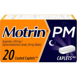 Motrin PM Pain Relief and Sleep Aid 20 count front bottle view