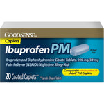 GoodSense Ibuprofen PM 20 count box front view for nighttime pain relief.