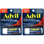 Advil Ibuprofen 200mg Pocket Pack front view for portable pain relief.