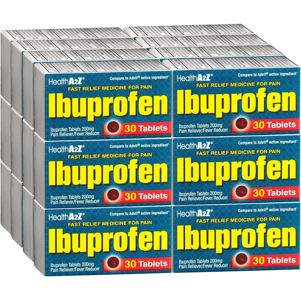 HealthA2Z Ibuprofen 200mg caplets front view for headache relief