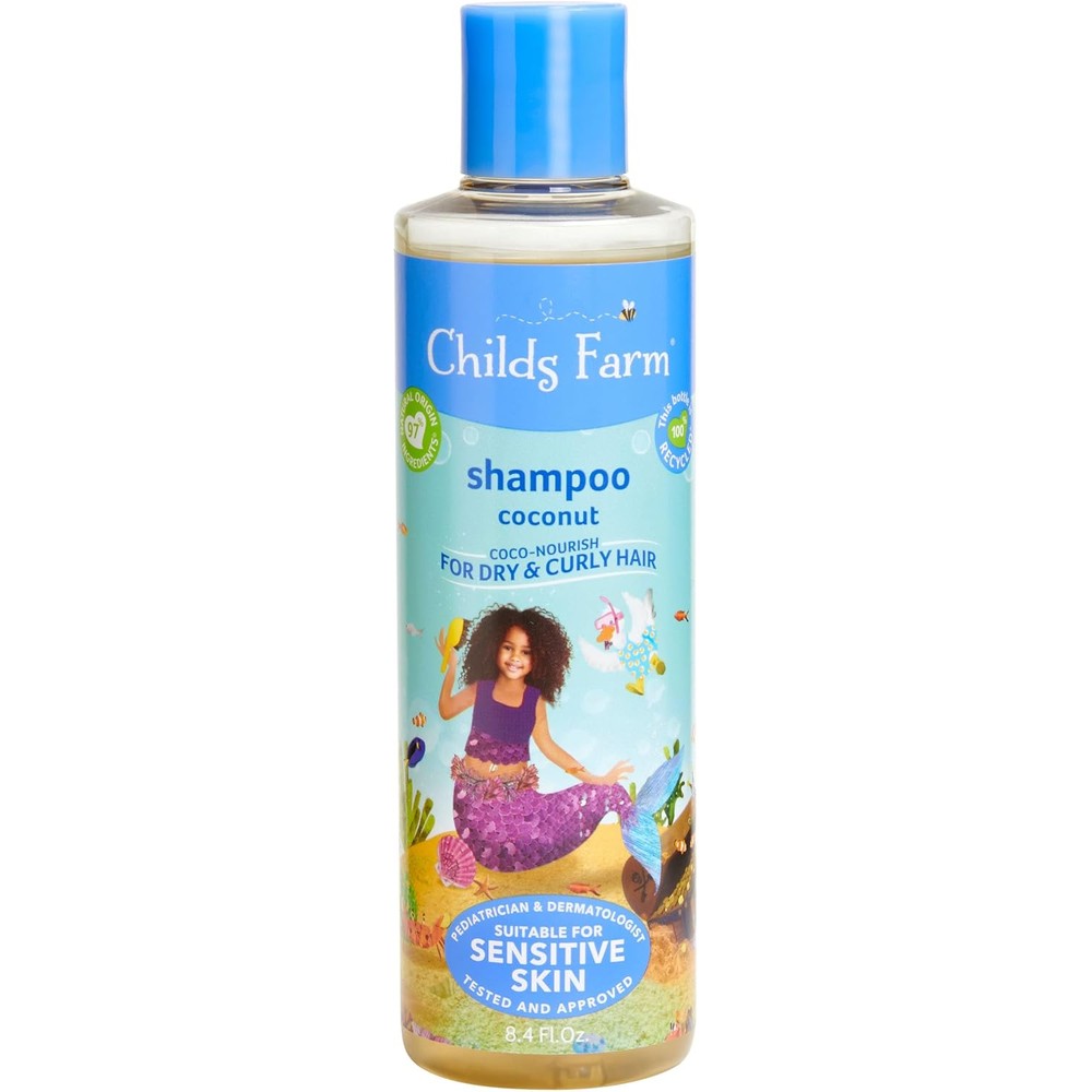 Childs Farm Coco-Nourish Shampoo 8.4 fl oz bottle for curly and wavy baby hair