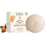 Babo Botanicals Sensitive Baby Fragrance-Free Shampoo and Wash Bar front view authentic baby skincare