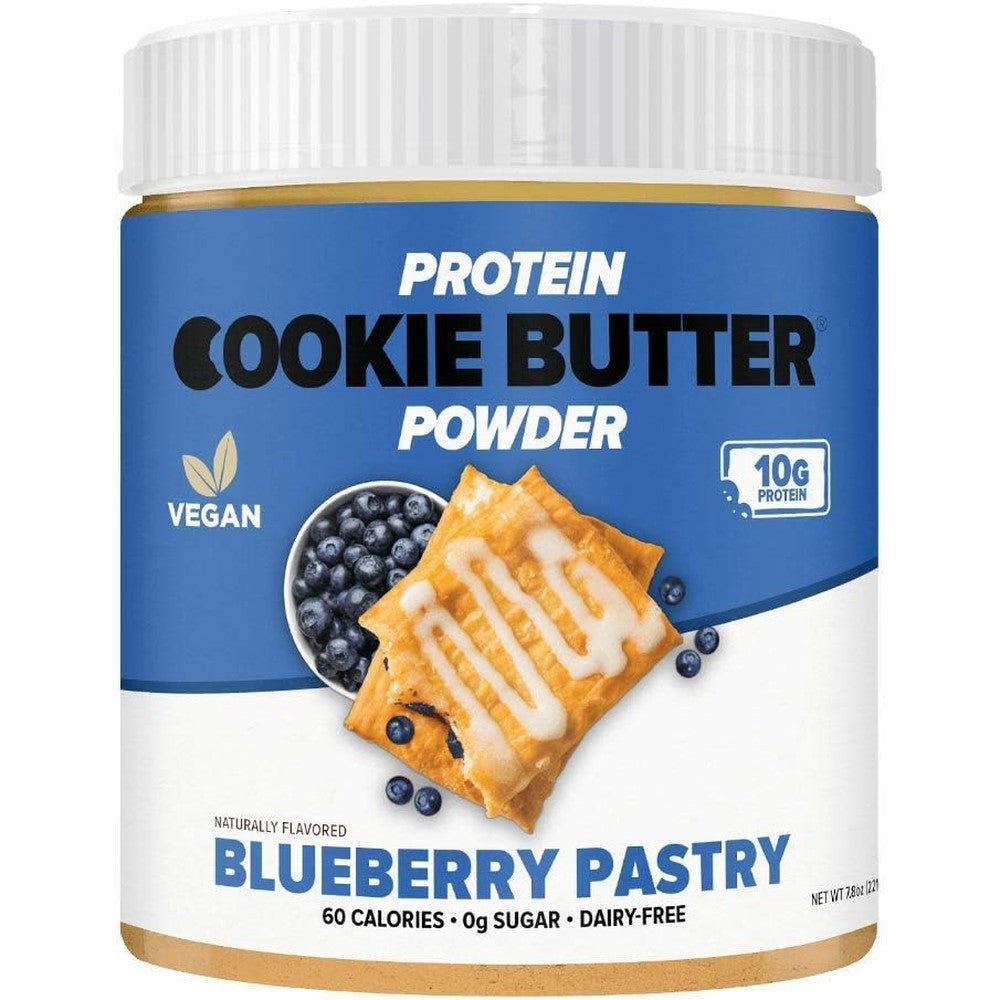 Flex Brands Vegan Protein Cookie Butter Powder Blueberry Pastry front view imported protein supplement