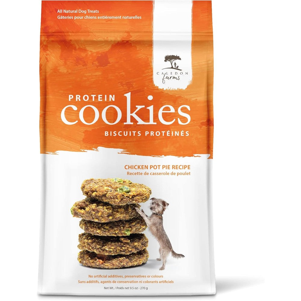 Caledon Farms Protein Cookies Chicken Pot Pie 270g bag front view authentic dog treats