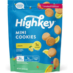 HighKey Lemon Mini Cookies front view packaging of keto snacks.
