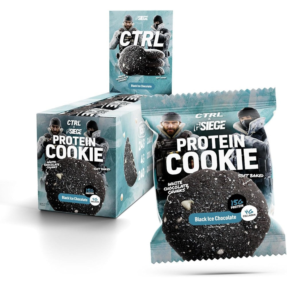 CTRL Rainbow Six Siege Black Ice Chocolate Protein Cookie front packaging.