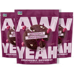 AwYeah Midnight Raspberry Mini Cookies front view showing 3.5 ounce packaging.