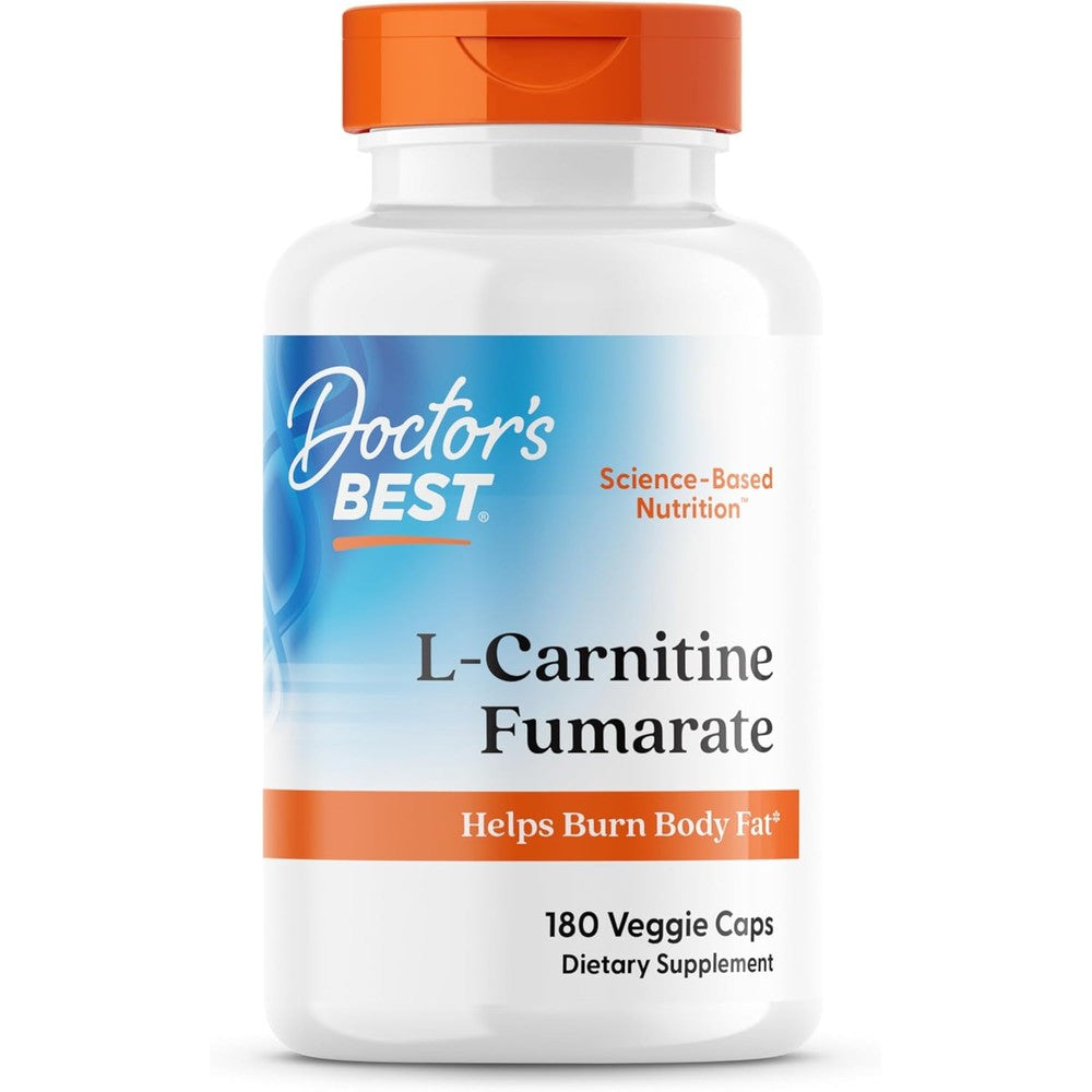 Doctor's Best L-Carnitine Fumarate 180 capsules front bottle view