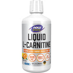 NOW Foods Sports Liquid L-Carnitine 32 Fluid Ounce front view fat metabolism supplement